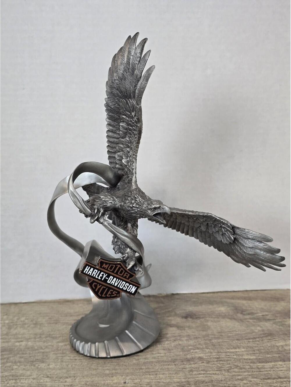 Vtg Harley-Davidson "Spirit of The Open Road" Pewter Statue 1997 Franklin Mint